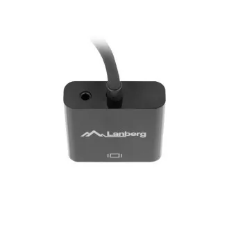 LANBERG adaptér HDMI (M) na VGA (F) + Minijack 3.5mm (F) kabel 20cm