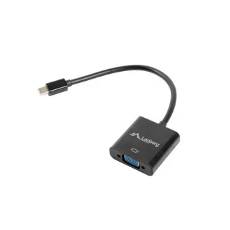 LANBERG adaptér HDMI (M) na VGA (F) + Minijack 3.5mm (F) kabel 20cm