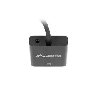 LANBERG adaptér HDMI (M) na VGA (F) + Minijack 3.5mm (F) kabel 20cm