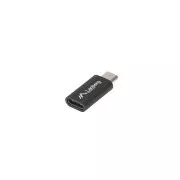 LANBERG adaptér USB-C (F) 2.0 na USB MICRO (M), černý