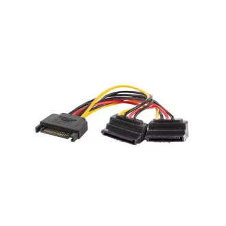 LANBERG SATA (M) na 2x SATA (F) kabel 15cm, úhlový LANBERG SATA (M) na 2x SATA (F) kabel 15cm, úhlový