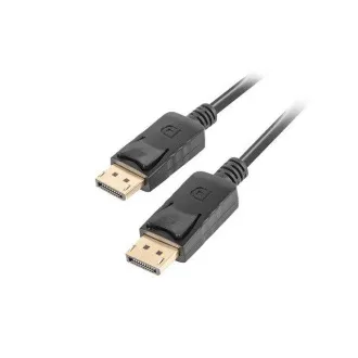LANBERG připojovací kabel DisplayPort 1.2 M/M, 4K@60Hz, délka 0,5m, černý, se západkou, zlacené konektory LANBERG připojovací kabel DisplayPort 1.2 M/M, 4K@60Hz, délka 0,5m, černý, se západkou, zlacené konektory