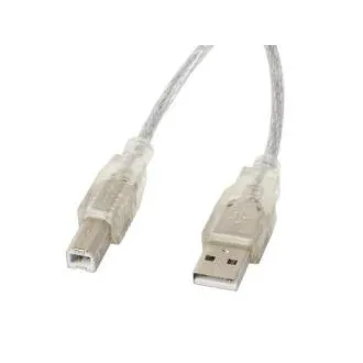 LANBERG USB-A (M) na USB-B (M) 2.0 kabel 5m, transparentní LANBERG USB-A (M) na USB-B (M) 2.0 kabel 5m, transparentní