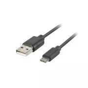 LANBERG USB Micro (M) na USB-A (M) 2.0 kabel 3m, černý, rychlé nabíjení 3.0