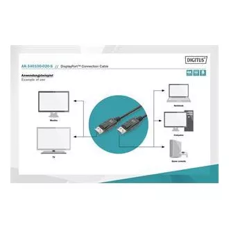 Digitus Připojovací kabel DisplayPort 1.2, DP M/M, 2,0 m, se západkou, Ultra HD 4K, bl Digitus Připojovací kabel DisplayPort 1.2, DP M/M, 2,0 m, se západkou, Ultra HD 4K, bl