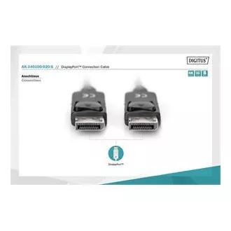 Digitus Připojovací kabel DisplayPort 1.2, DP M/M, 2,0 m, se západkou, Ultra HD 4K, bl Digitus Připojovací kabel DisplayPort 1.2, DP M/M, 2,0 m, se západkou, Ultra HD 4K, bl