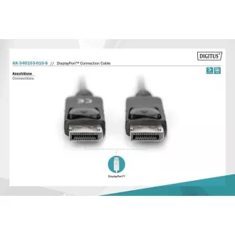 Digitus DisplayPort 1.1a. připojovací kabel 1 m, CU, AWG28, 2x stíněný Digitus DisplayPort 1.1a. připojovací kabel 1 m, CU, AWG28, 2x stíněný