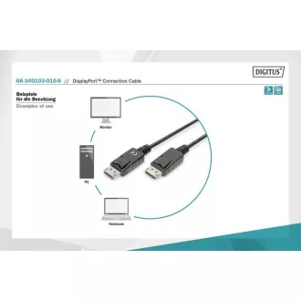 Digitus DisplayPort 1.1a. připojovací kabel 1 m, CU, AWG28, 2x stíněný Digitus DisplayPort 1.1a. připojovací kabel 1 m, CU, AWG28, 2x stíněný