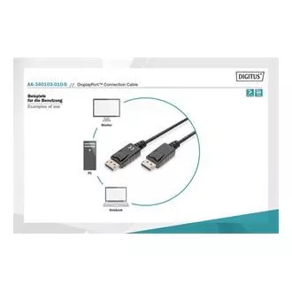 Digitus DisplayPort 1.1a. připojovací kabel 1 m, CU, AWG28, 2x stíněný Digitus DisplayPort 1.1a. připojovací kabel 1 m, CU, AWG28, 2x stíněný