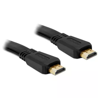 Delock HDMI 1.4 kabel A/A samec/samec, plochý, délka 2 metry Delock HDMI 1.4 kabel A/A samec/samec, plochý, délka 2 metry