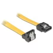 Delock kabel HDD SATA 50 cm přímý/dolů, žlutý, kovová západka