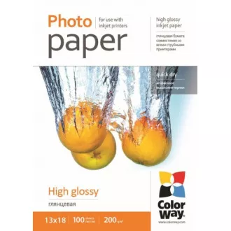 COLORWAY fotopapír/ high glossy 200g/m2, 13x18 / 100 kusů COLORWAY fotopapír/ high glossy 200g/m2, 13x18 / 100 kusů
