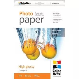 COLORWAY fotopapír/ high glossy 180g/m2, A4/ 50 kusů COLORWAY fotopapír/ high glossy 180g/m2, A4/ 50 kusů