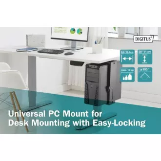 DIGITUS univerzální držák na PC pro montáž na stůl s funkcí Easy-Locking DIGITUS univerzální držák na PC pro montáž na stůl s funkcí Easy-Locking