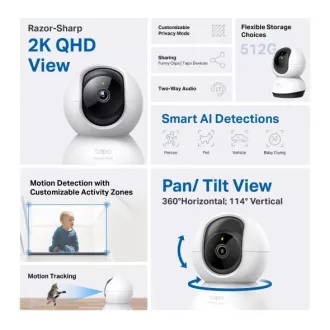 TP-LINK Tapo C220 - IP kamera s naklápěním a WiFi, 4MP (2560 * 1440), ONVIF TP-LINK Tapo C220 - IP kamera s naklápěním a WiFi, 4MP (2560 * 1440), ONVIF