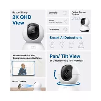 TP-LINK Tapo C220 - IP kamera s naklápěním a WiFi, 4MP (2560 * 1440), ONVIF TP-LINK Tapo C220 - IP kamera s naklápěním a WiFi, 4MP (2560 * 1440), ONVIF