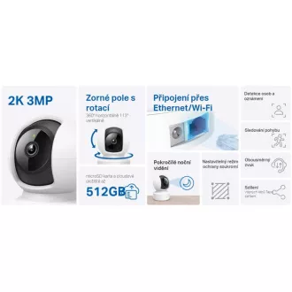 TP-Link Tapo C212 - IP kamera s naklápěním a WiFi, 3MP (2304 x 1296), ONVIF TP-Link Tapo C212 - IP kamera s naklápěním a WiFi, 3MP (2304 x 1296), ONVIF