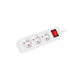 LANBERG Prodlužovací přívod 1.5M 3X klasická zásuvka s vypínačem měď kabel bílý LANBERG Prodlužovací přívod 1.5M 3X klasická zásuvka s vypínačem měď kabel bílý
