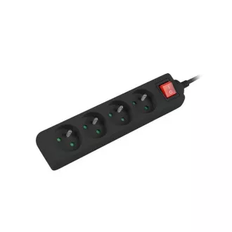 LANBERG Prodlužovací přívod 1.5M 4X klasická zásuvka s vypínačem měď kabel černý LANBERG Prodlužovací přívod 1.5M 4X klasická zásuvka s vypínačem měď kabel černý