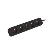 LANBERG Prodlužovací přívod 1.5M 5X klasická zásuvka měď kabel černý
