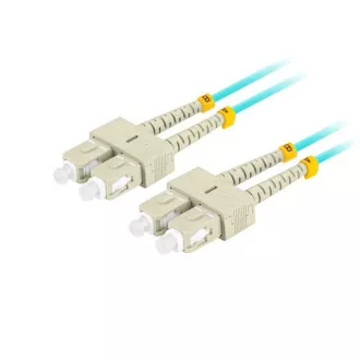 LANBERG optický patch cord MM SC/UPC-SC/UPC duplex 3m LSZH OM3 50/125 průměr 3mm, barva cyan LANBERG optický patch cord MM SC/UPC-SC/UPC duplex 3m LSZH OM3 50/125 průměr 3mm, barva cyan