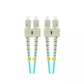 LANBERG optický patch cord MM SC/UPC-SC/UPC duplex 3m LSZH OM3 50/125 průměr 3mm, barva cyan LANBERG optický patch cord MM SC/UPC-SC/UPC duplex 3m LSZH OM3 50/125 průměr 3mm, barva cyan
