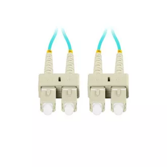 LANBERG optický patch cord MM SC/UPC-SC/UPC duplex 3m LSZH OM3 50/125 průměr 3mm, barva cyan LANBERG optický patch cord MM SC/UPC-SC/UPC duplex 3m LSZH OM3 50/125 průměr 3mm, barva cyan