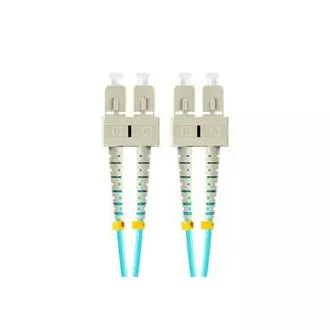 LANBERG optický patch cord MM SC/UPC-SC/UPC duplex 3m LSZH OM3 50/125 průměr 3mm, barva cyan LANBERG optický patch cord MM SC/UPC-SC/UPC duplex 3m LSZH OM3 50/125 průměr 3mm, barva cyan