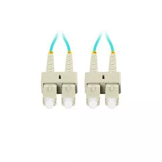 LANBERG optický patch cord MM SC/UPC-SC/UPC duplex 3m LSZH OM3 50/125 průměr 3mm, barva cyan LANBERG optický patch cord MM SC/UPC-SC/UPC duplex 3m LSZH OM3 50/125 průměr 3mm, barva cyan