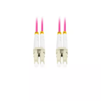 LANBERG optický patch cord MM LC/UPC-LC/UPC duplex 1m LSZH OM4 50/125 průměr 3mm, barva magenta LANBERG optický patch cord MM LC/UPC-LC/UPC duplex 1m LSZH OM4 50/125 průměr 3mm, barva magenta