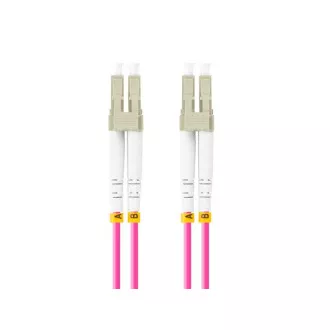 LANBERG optický patch cord MM LC/UPC-LC/UPC duplex 1m LSZH OM4 50/125 průměr 3mm, barva magenta LANBERG optický patch cord MM LC/UPC-LC/UPC duplex 1m LSZH OM4 50/125 průměr 3mm, barva magenta