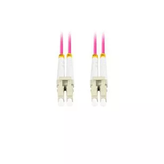 LANBERG optický patch cord MM LC/UPC-LC/UPC duplex 1m LSZH OM4 50/125 průměr 3mm, barva magenta LANBERG optický patch cord MM LC/UPC-LC/UPC duplex 1m LSZH OM4 50/125 průměr 3mm, barva magenta
