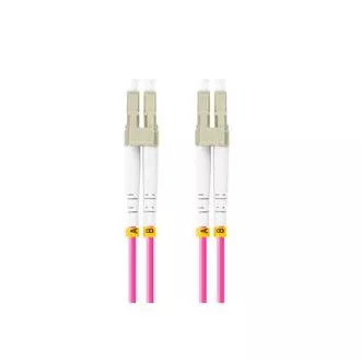 LANBERG optický patch cord MM LC/UPC-LC/UPC duplex 1m LSZH OM4 50/125 průměr 3mm, barva magenta LANBERG optický patch cord MM LC/UPC-LC/UPC duplex 1m LSZH OM4 50/125 průměr 3mm, barva magenta