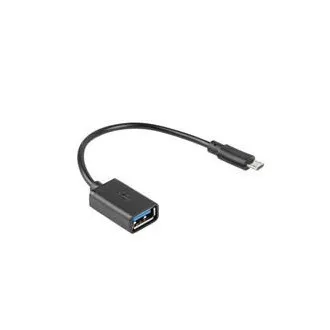 LANBERG USB Micro (M) 2.0 na USB-A(F) adaptér kabel 15CM černý OTG
