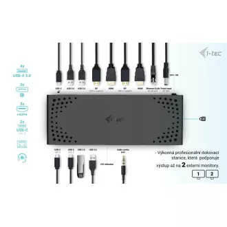 I-tec USB 3.0 / USB-C / Thunderbolt Dual Display Docking Station + PD 100W