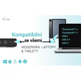 I-tec USB 3.0 / USB-C / Thunderbolt Dual Display Docking Station + PD 100W