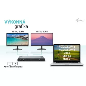 I-tec USB 3.0 / USB-C / Thunderbolt Dual Display Docking Station + PD 100W