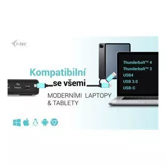 I-tec USB 3.0 / USB-C / Thunderbolt Dual Display Docking Station + PD 100W