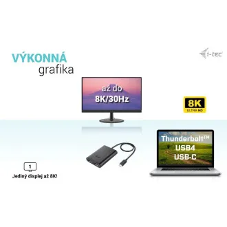 I-tec USB-C Dual 4K/60Hz (single 8K/30Hz) DP Video Adapter