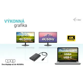 I-tec USB-C Dual 4K/60Hz (single 8K/30Hz) DP Video Adapter