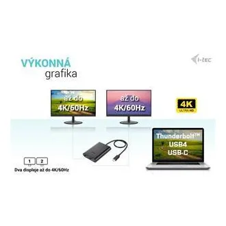 I-tec USB-C Dual 4K/60Hz (single 8K/30Hz) DP Video Adapter