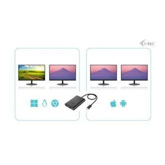 I-tec USB-C Dual 4K/60Hz (single 8K/30Hz) DP Video Adapter