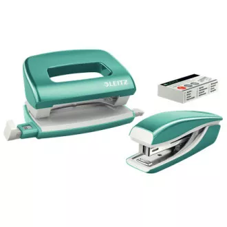 LEITZ Set mini sešívačky a děrovačky WOW, ledově modrá LEITZ Set mini sešívačky a děrovačky WOW, ledově modrá