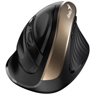 Genius Ergo 8250S, Myš, bezdrátová, vertikální, 1600DPI, 6 tlačítek, tichá, černo-zlatá Genius Ergo 8250S, Myš, bezdrátová, vertikální, 1600DPI, 6 tlačítek, tichá, černo-zlatá