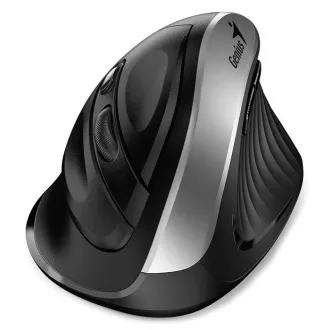 Genius Ergo 8250S, Myš, bezdrátová, vertikální, 1600DPI, 6 tlačítek, tichá, černo-stříbrná Genius Ergo 8250S, Myš, bezdrátová, vertikální, 1600DPI, 6 tlačítek, tichá, černo-stříbrná