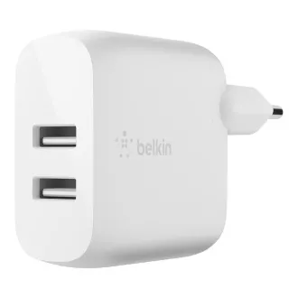 Belkin BOOST CHARGE Duální 24W USB-A nástěnná nabíječka, bílá Belkin BOOST CHARGE Duální 24W USB-A nástěnná nabíječka, bílá
