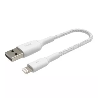 Belkin BOOST CHARGE Lightning/USB-A kabel, 15cm, bílý - odolný