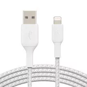 Belkin BOOST CHARGE Lightning/USB-A kabel, 2m, bílý - odolný
