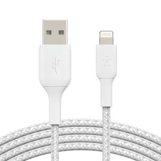 Belkin BOOST CHARGE Lightning/USB-A kabel, 3m, bílý - odolný