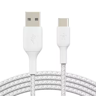 Belkin BOOST CHARGE USB-C/USB-A kabel, 3m, bílý - odolný